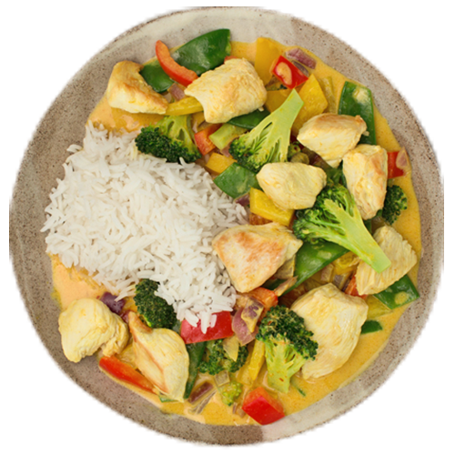 Thai Curry mit Reis und Gemüse