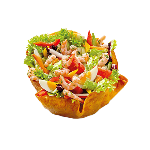 Salat mit Garnelen