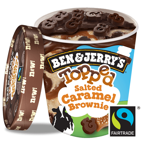 Ben & Jerry's Topped Salted Caramel Brownie Eis 470 ml
