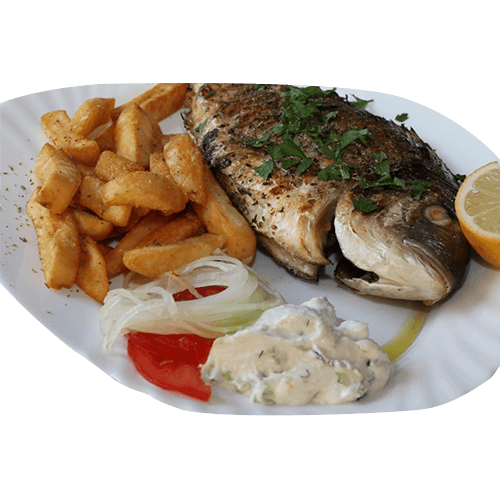 Goldbrasse ganz gegrillt