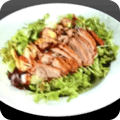Crispy duck on salad