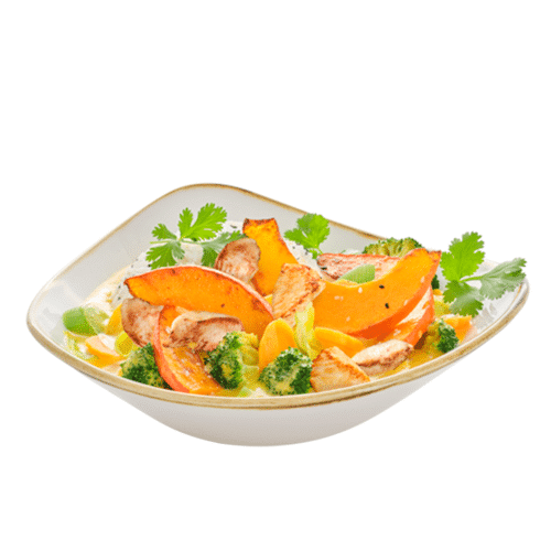 Yellow Kürbis Curry mit Chicken