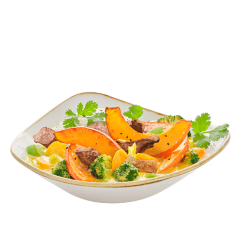 Yellow Kürbis Curry mit Beef