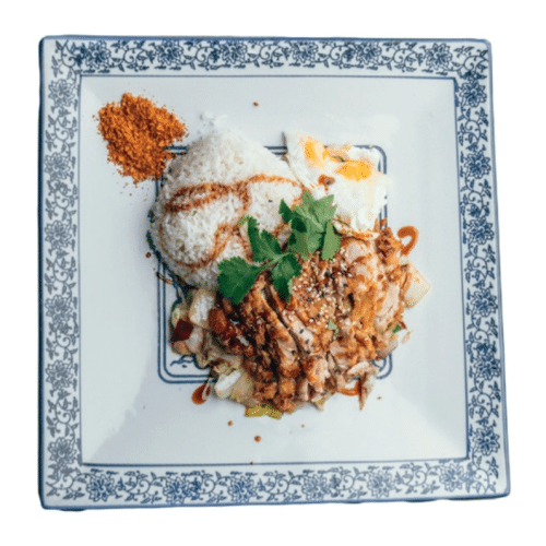 Wok mit gebratener Ente