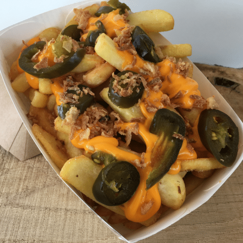 Jalapenos Cheese Fries (scharf)