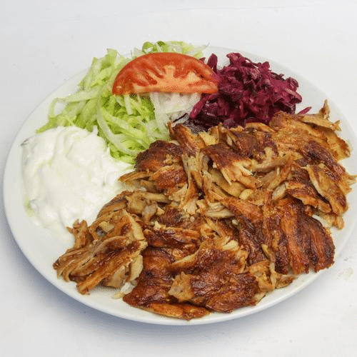 Döner Kebab Teller mit Hühner-Kebapfleisch