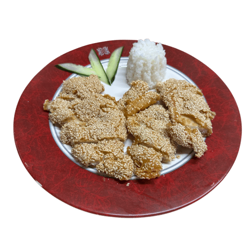 Knuspriges Hühnerfleisch mit Sesam