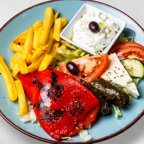 Mittagsmenü - gefüllte Paprika (vegetarisch)