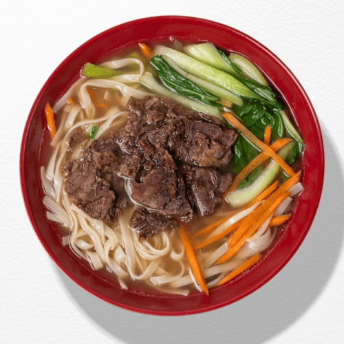 Japanische Ramen Nudelsuppe mit Rindfleisch
