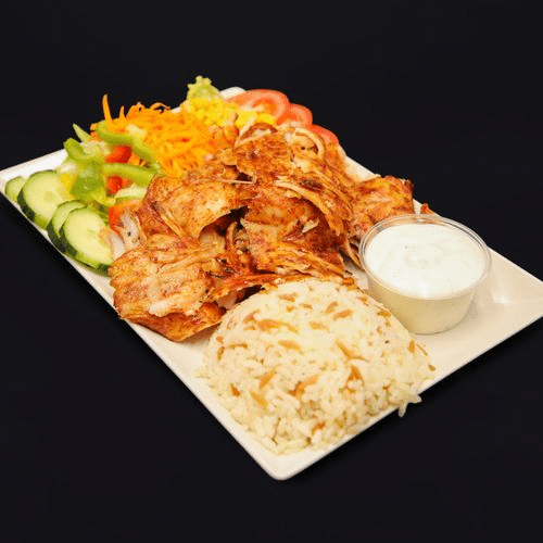 Kebab Teller mit Reis