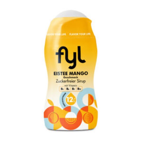 fyl Zuckerfreier Sirup Eistee Mango für 12l, 48ml