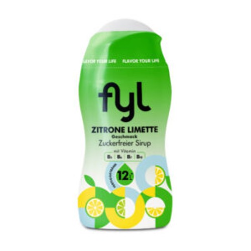fyl Zuckerfreier Sirup Zitrone Limette für 12l, 48ml