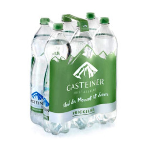 Gasteiner Mineralwasser Prickelnd 1,5l PET 6er, 9l
