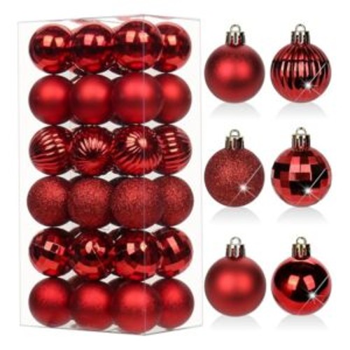 Christbaumkugeln Set 4cm Rot, 36stk
