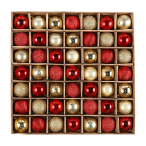 Christbaumkugeln Set 4cm Valery Madelyn rot-gold, 49stk