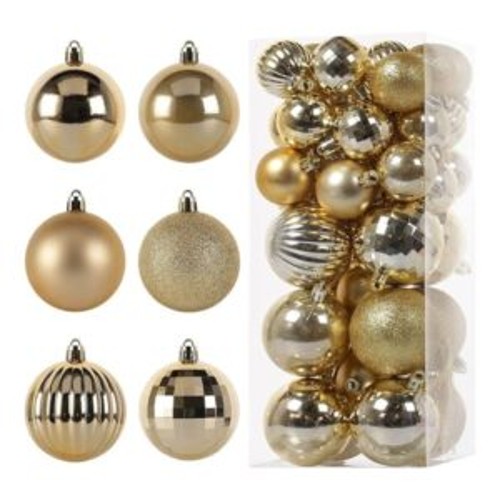 Christbaumkugeln Set 4cm & 6cm Gold, 42stk