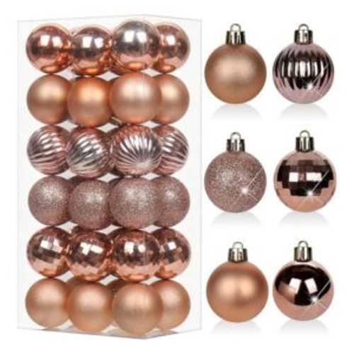 Christbaumkugeln Set 4cm Rosegold, 36stk