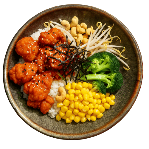 Koreanisch Fried Chicken Bowl (Spicy)