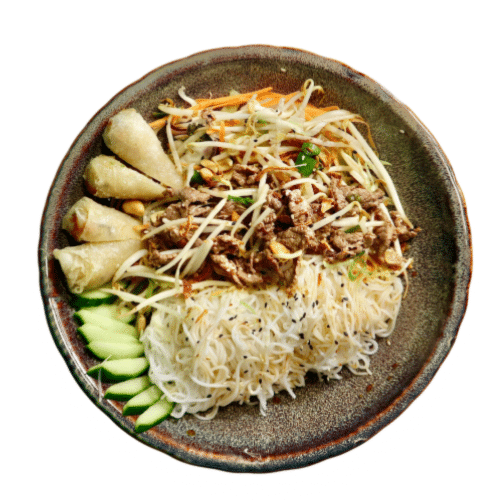 Reisnudelsalat Bowl mit Rind