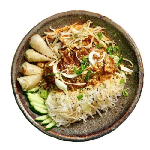 Reisnudelsalat Bowl mit Seitan