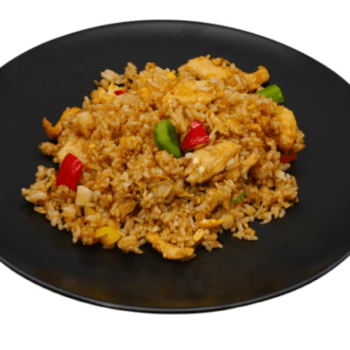 Eierreis mit Hühnerfleisch