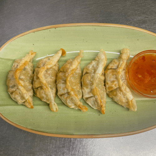 Gebackene Gyoza (vegetarisch, 6 Stück)
