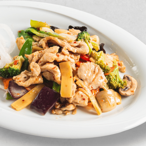 Gong Bao Chicken mit Hoisin Sauce (scharf)