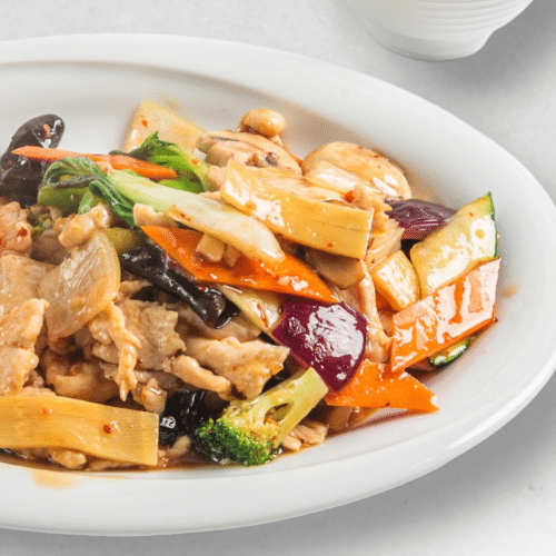 Hühnerfleisch mit Wok Gemüse