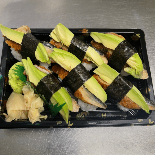 Unagi Avocado Sushi (10 Stück, scharf)