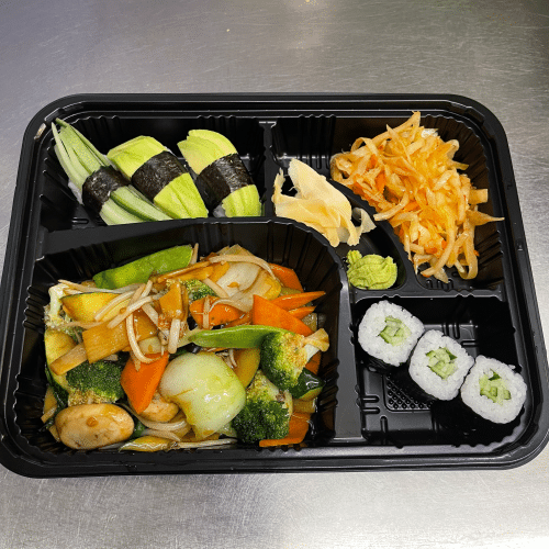 Vegetarisches Bento mit Reis