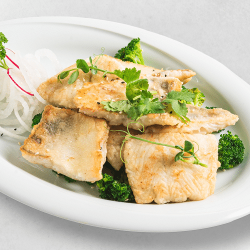 Wok Gemüse mit Zander Filet