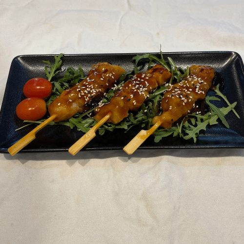 Yakitori (gegrillt Hühnerspieße mit Teriyaki Sauce 3 Stk. )