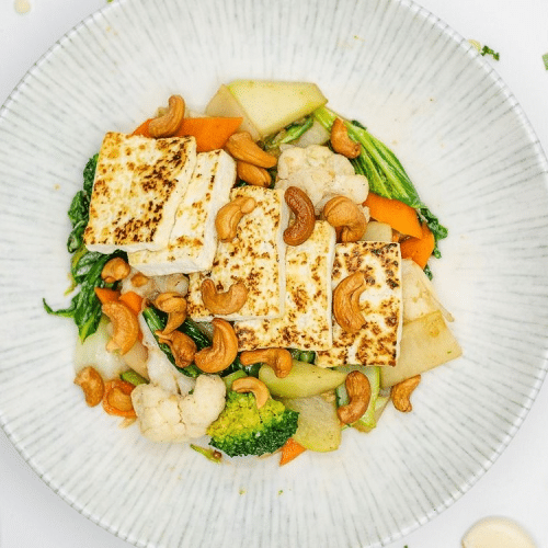Hauptgericht-Mittags-Menü - Tofu Cashew (vegan)