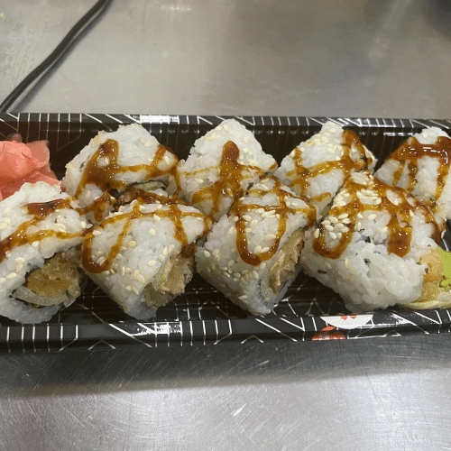 Lachs Tempura Maki (8 Stück)