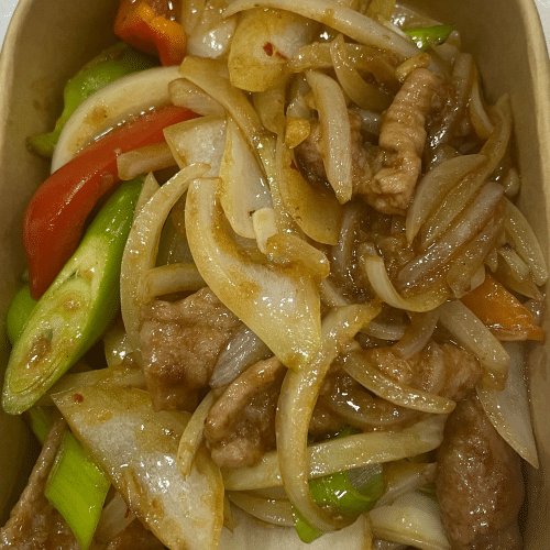 Rindfleisch mit Zwiebeln