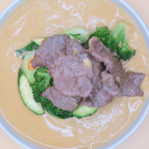 Erdnusssauce mit Rindfleisch