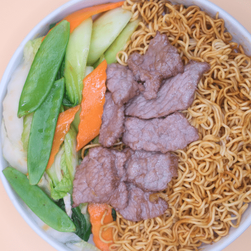 Gebratene Nudeln mit Rindfleisch