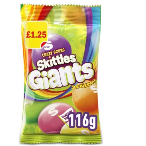 Skittles Giants Crazy Sours 3x Bigger
