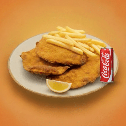 Schnitzelteller Menü