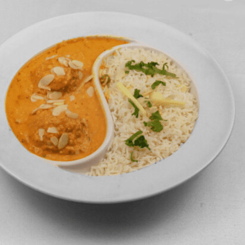 Malai Kofta (mit Reis als Beilage)