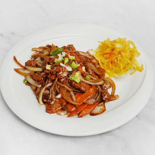 Rindfleisch mit Zwiebeln