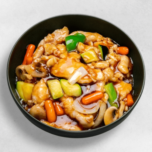 Reis mit Chop-Suey Huhn