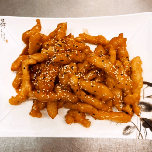 Sesam-Huhn in Spezialsauce (scharf)
