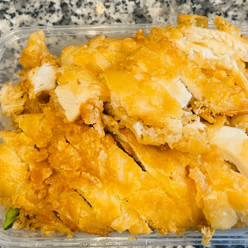 Eierreis mit knusprigem Huhn