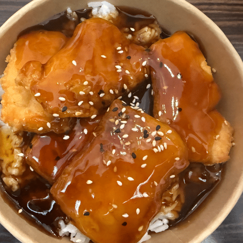 Lachs Teriyaki auf Reis