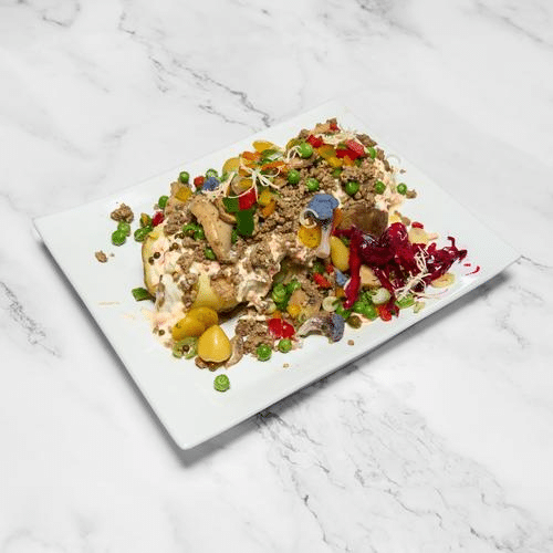 Gefüllte Kartoffel mit Fleisch
