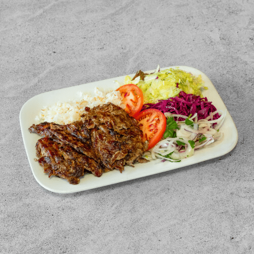 Beef Kebap Teller mit Reis