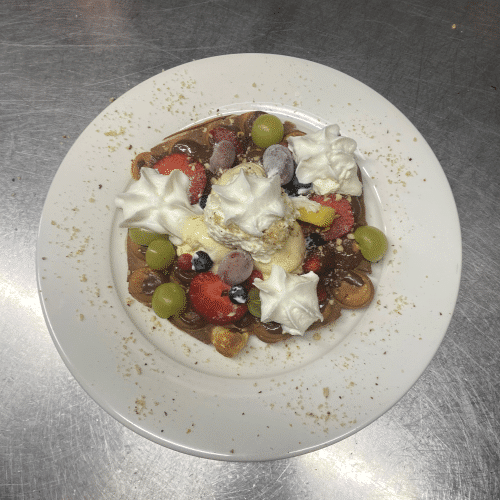 Bubble Waffel mit Vanilleeis